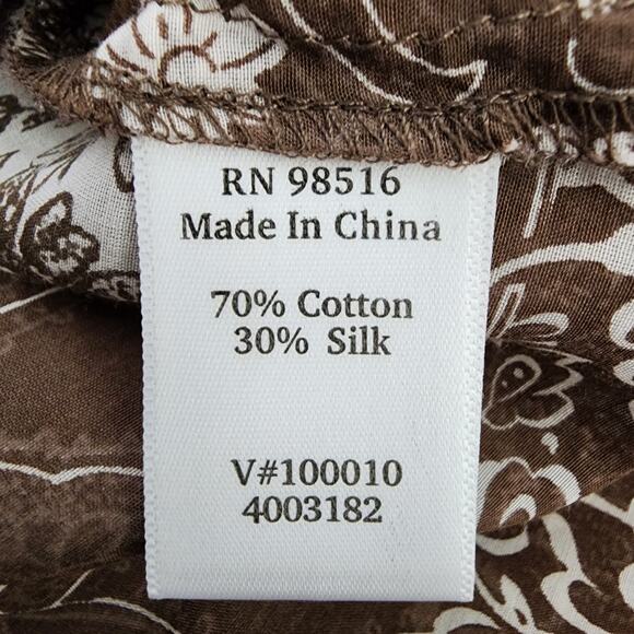 Coldwater Creek Womens Shirt 2X Silk Blend Floral Long Sleeve Button Lightweight - Picture 8 of 9